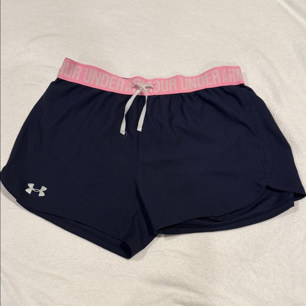 Under Armour Women's Athletic Shorts in Navy and Pink